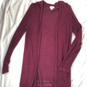 Girls maroon Old Navy cardigan